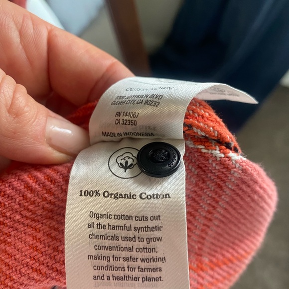 Outerknown Surf Ranch Salmon Plaid Blanket Shirt - Picture 3 of 6